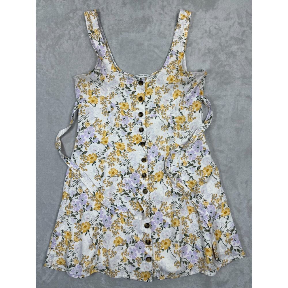American‎ Eagle Floral Button Front Mini Dress Sm Slveless Cottagecore Soft girl